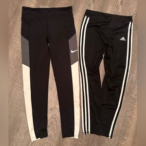 EUC Nike & Adidas Kids Black and White Joggers